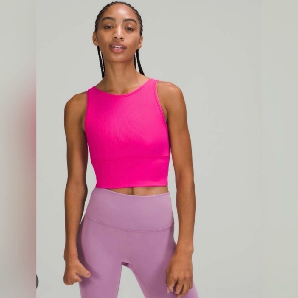 Lululemon Power Pivot Cropped Tank Sonic Pink